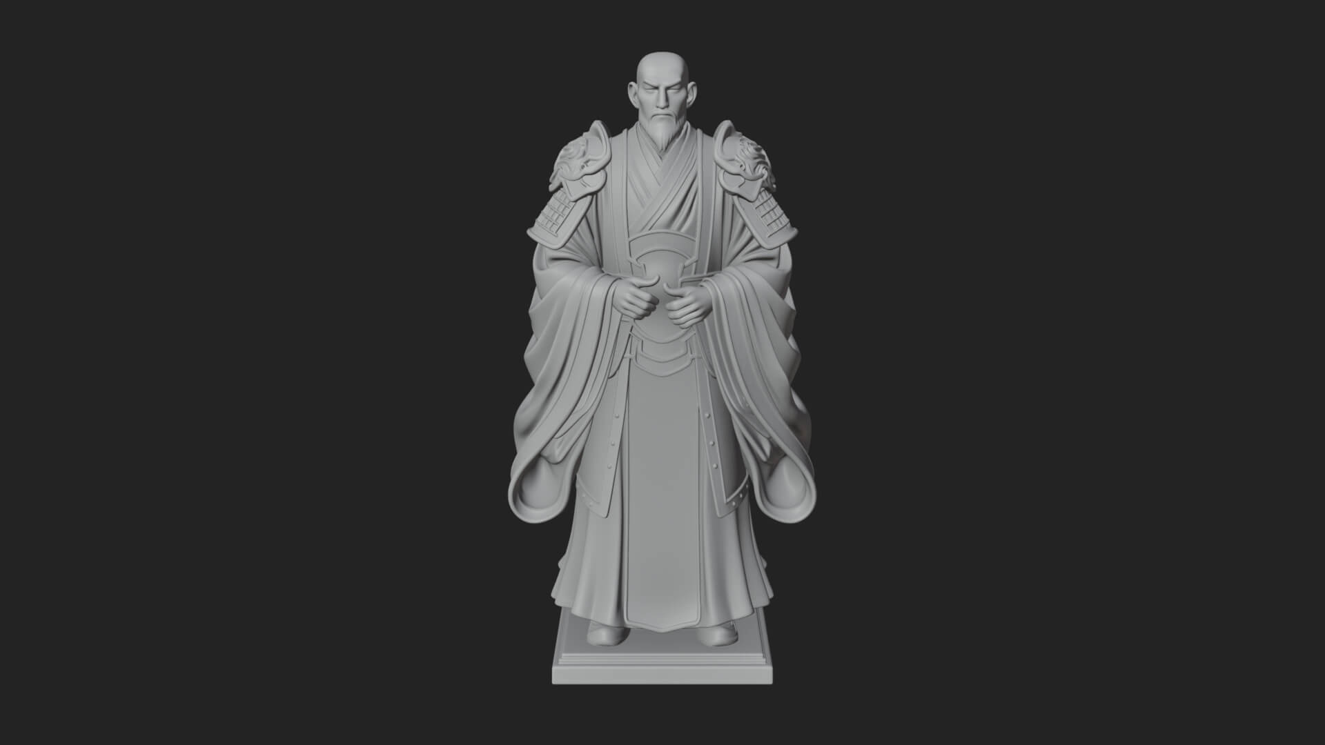 Robed Master Standing Statue Design 4 3D Print Model 3D Model