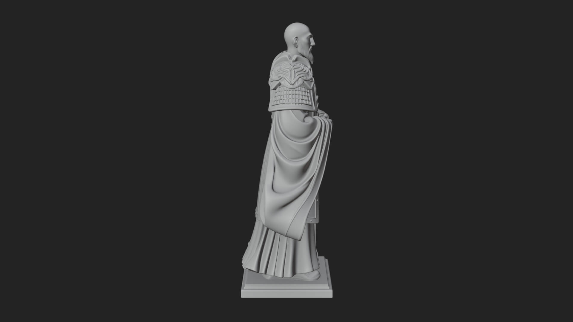 Robed Master Standing Statue Design 4 3D Print Model 3D Model
