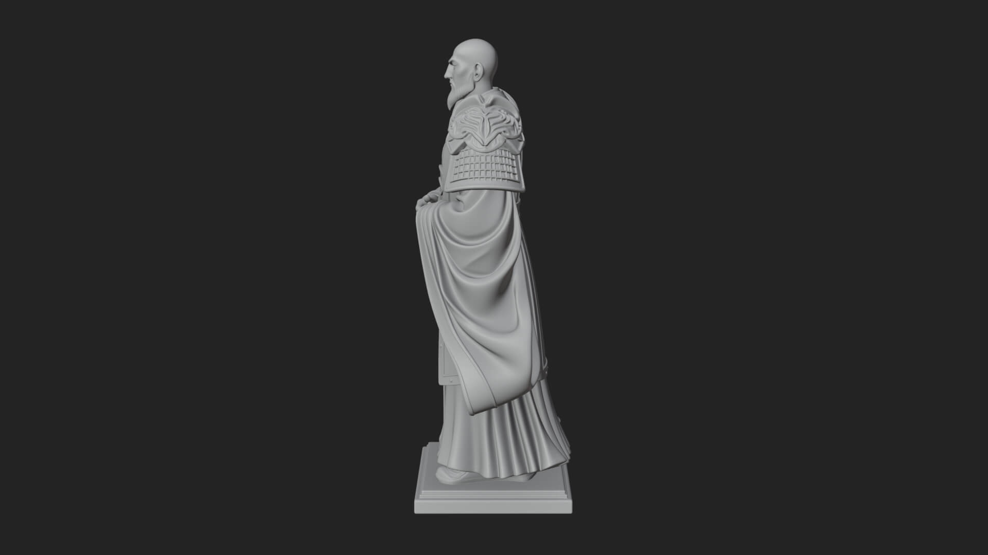Robed Master Standing Statue Design 4 3D Print Model 3D Model