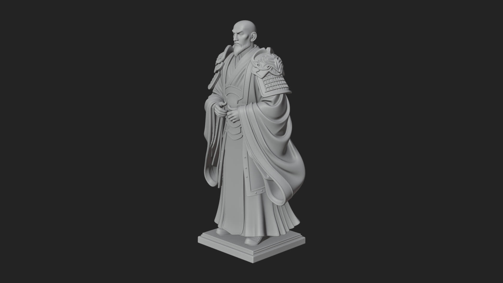 Robed Master Standing Statue Design 4 3D Print Model 3D Model