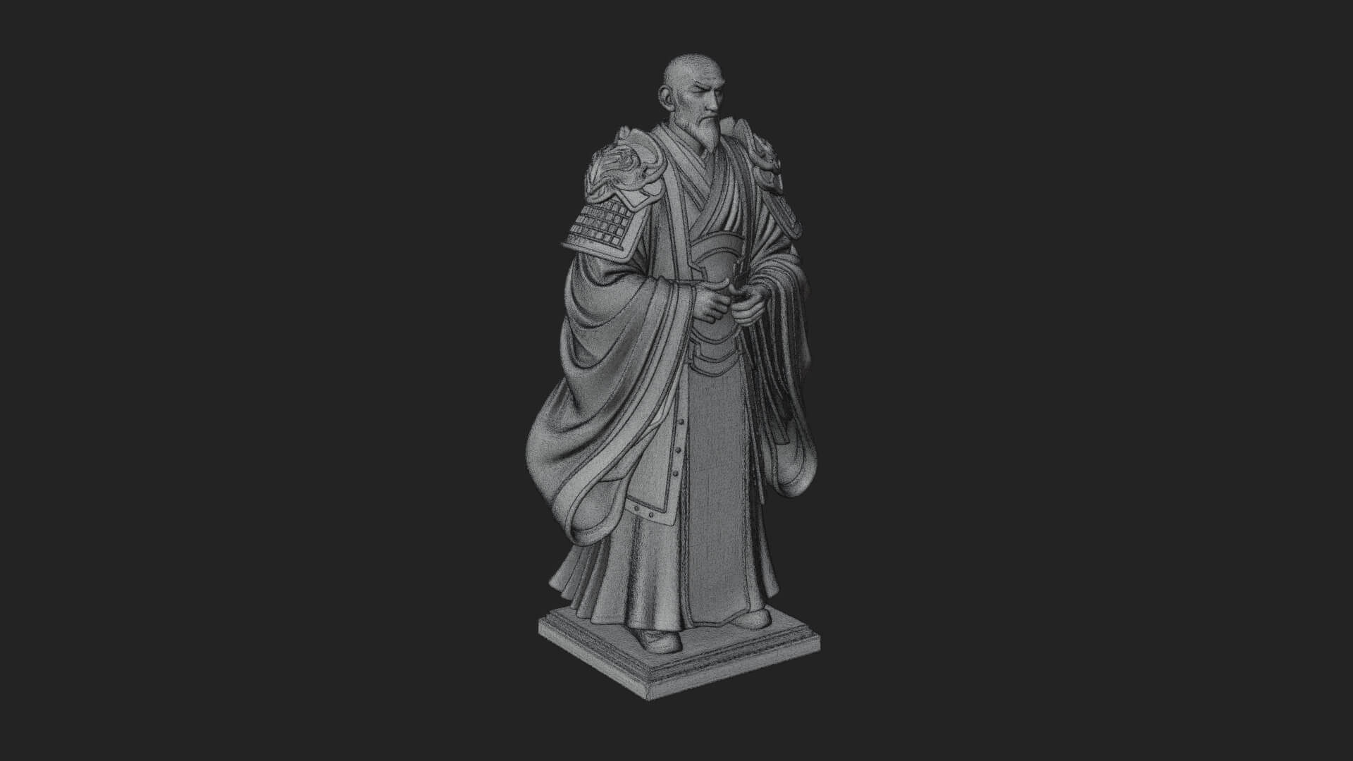 Robed Master Standing Statue Design 4 3D Print Model 3D Model