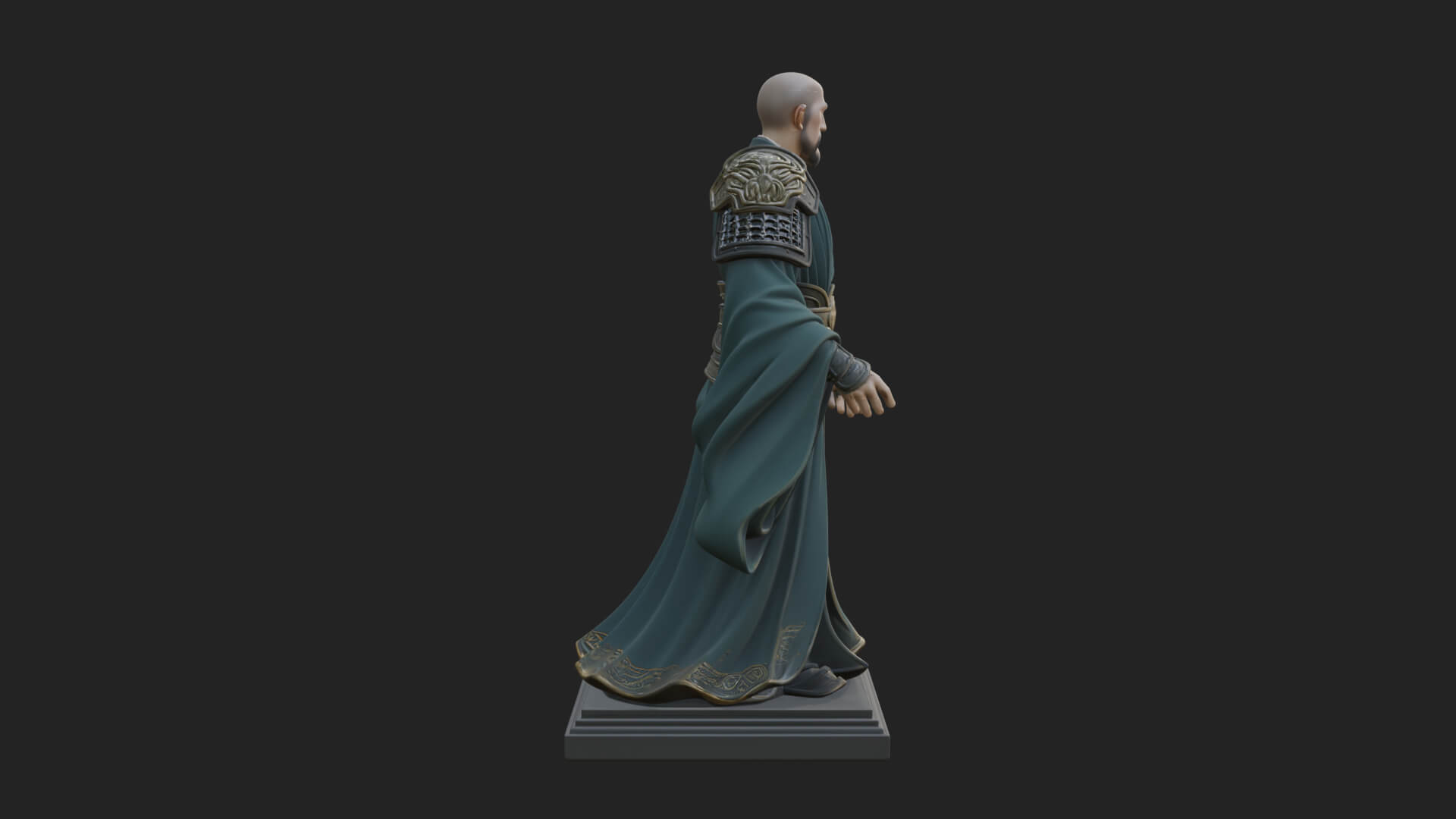 Robed Master Standing Statue Design 5 3D Print Model 3D Model