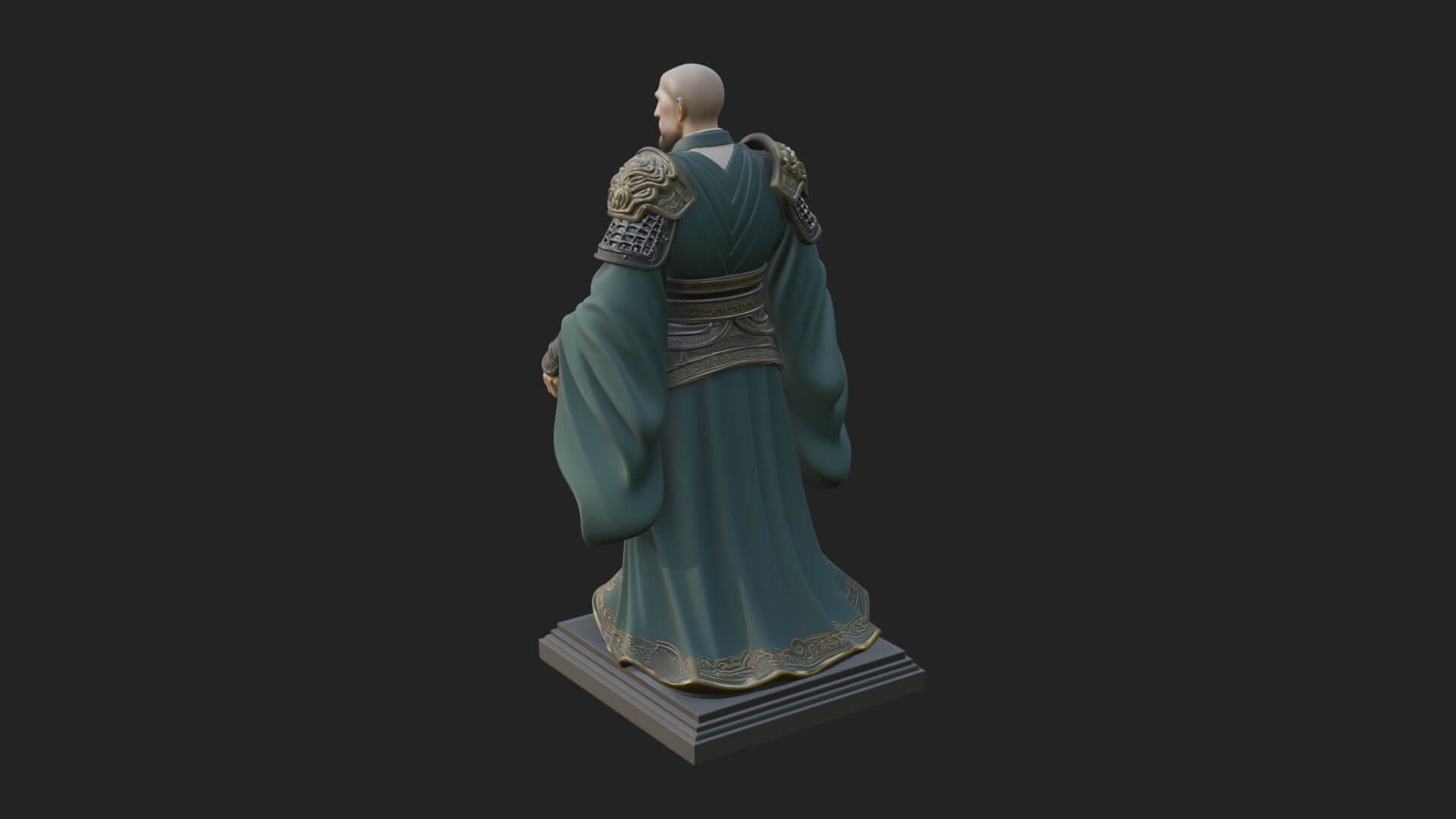Robed Master Standing Statue Design 5 3D Print Model 3D Model