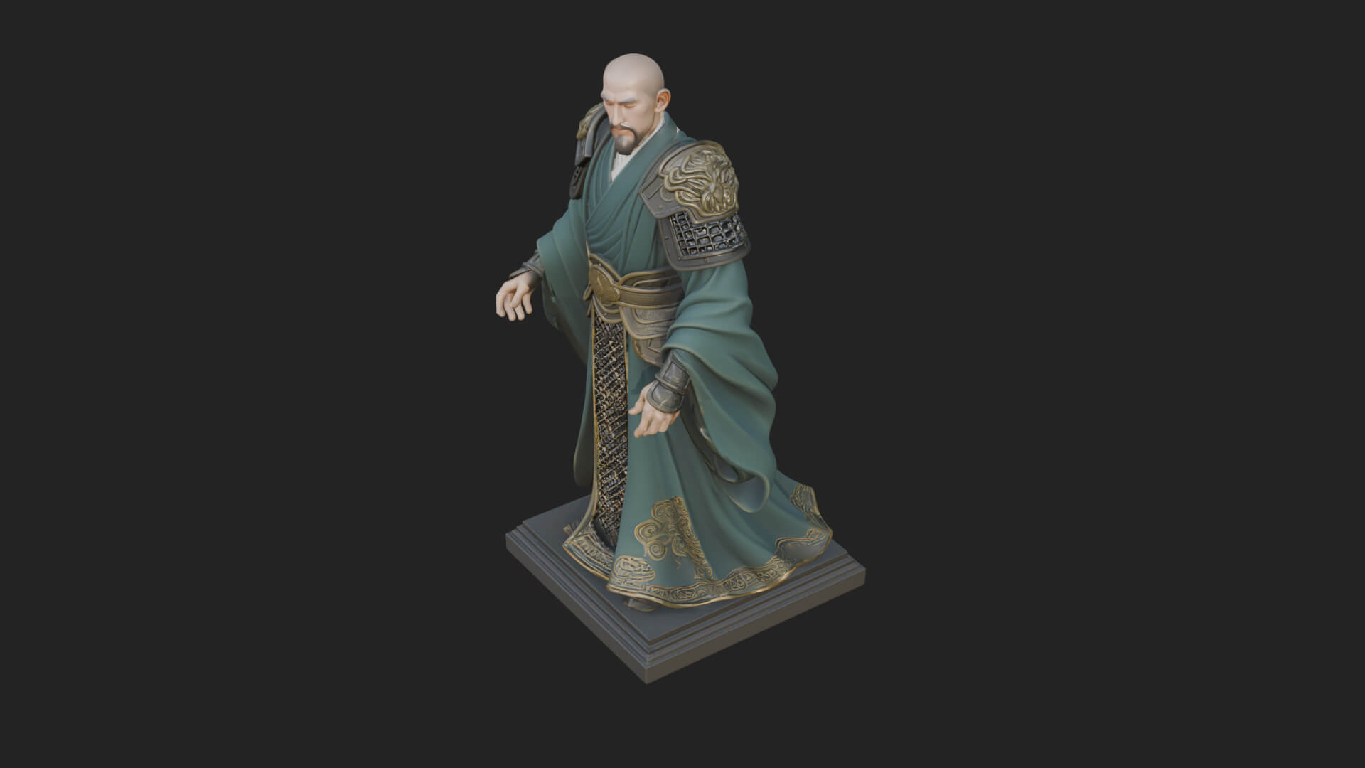 Robed Master Standing Statue Design 5 3D Print Model 3D Model