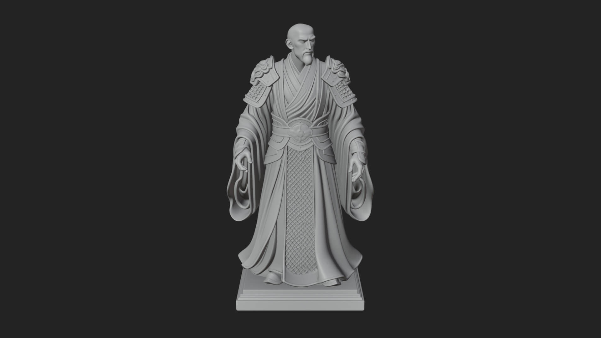 Robed Master Standing Statue Design 5 3D Print Model 3D Model
