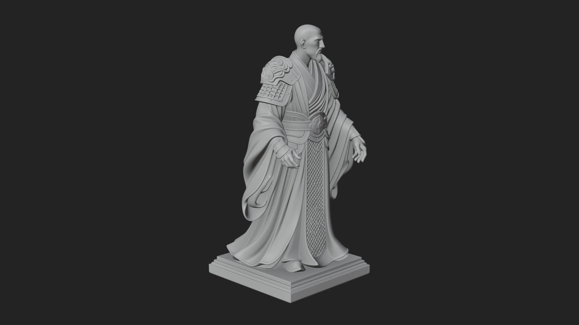 Robed Master Standing Statue Design 5 3D Print Model 3D Model