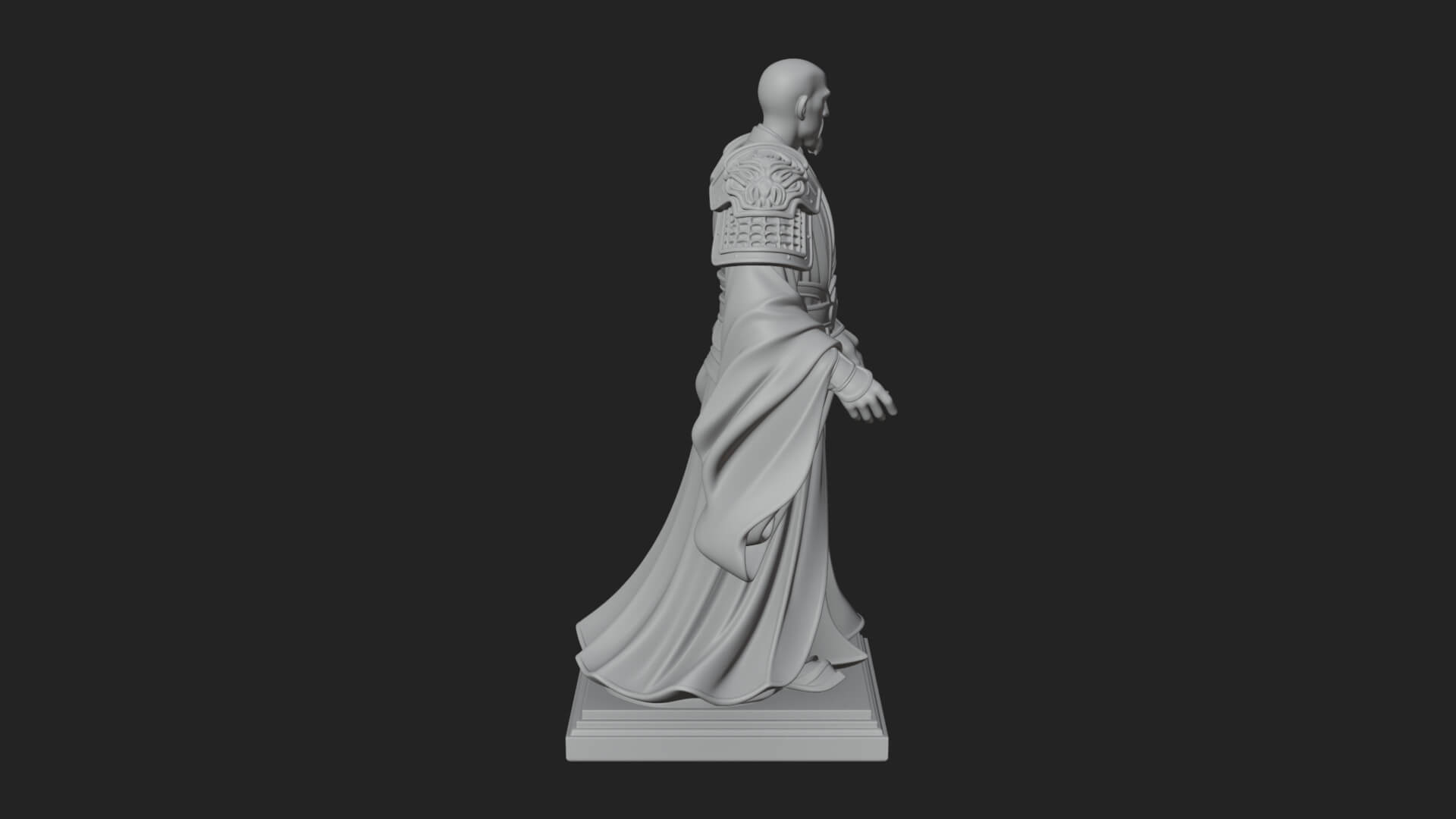 Robed Master Standing Statue Design 5 3D Print Model 3D Model