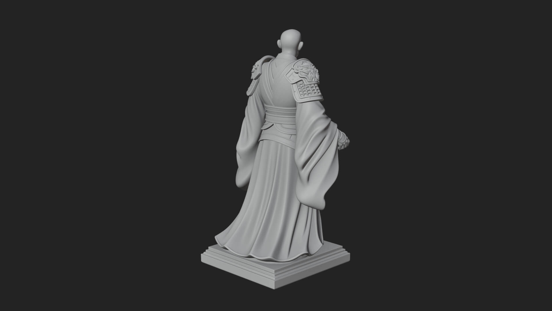 Robed Master Standing Statue Design 5 3D Print Model 3D Model