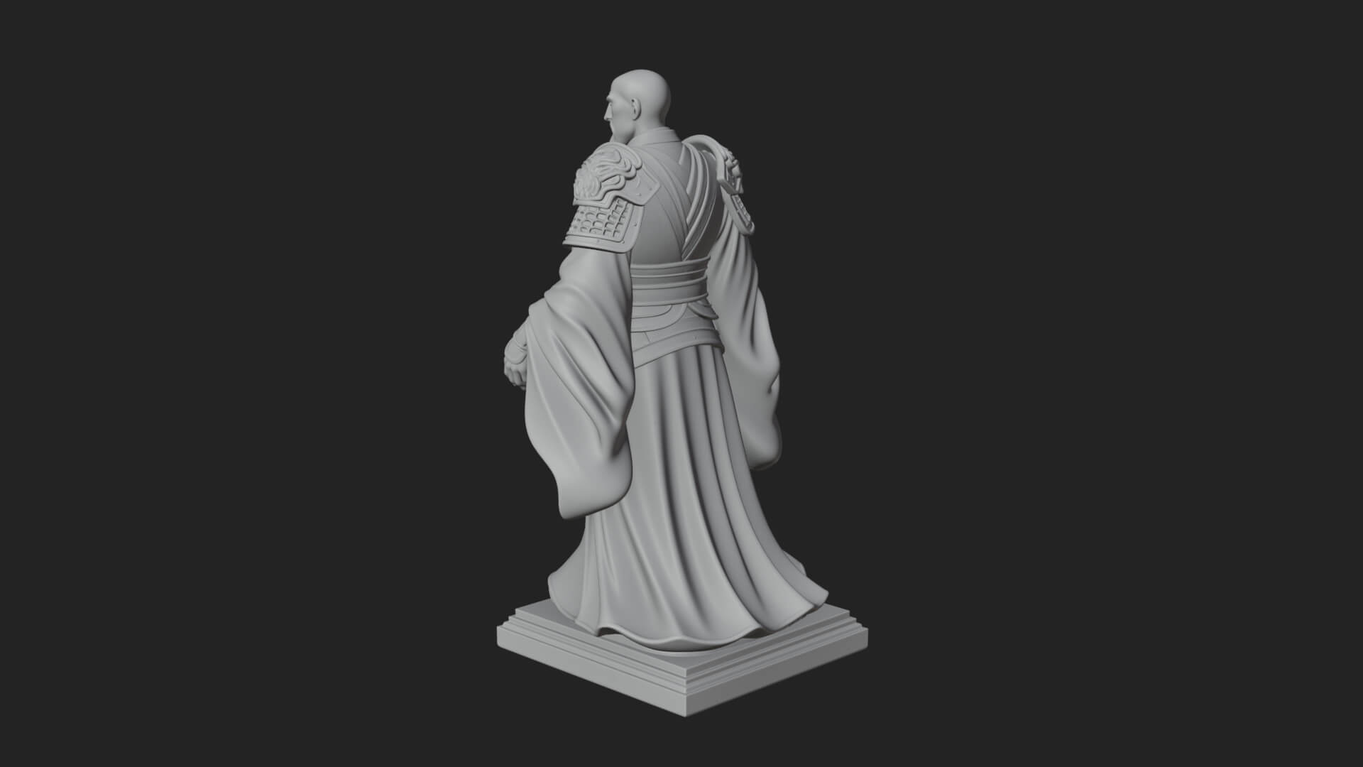 Robed Master Standing Statue Design 5 3D Print Model 3D Model