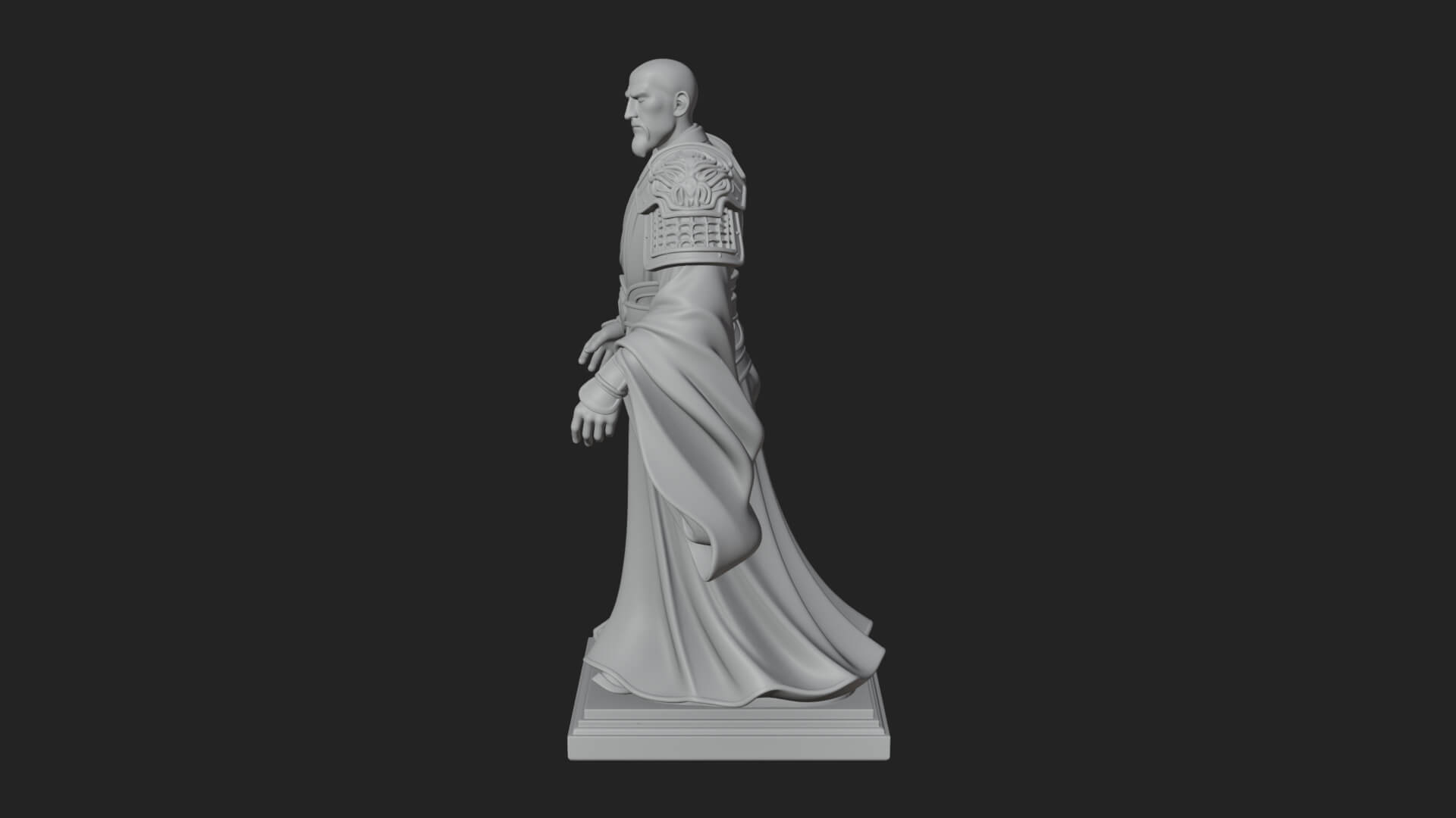 Robed Master Standing Statue Design 5 3D Print Model 3D Model