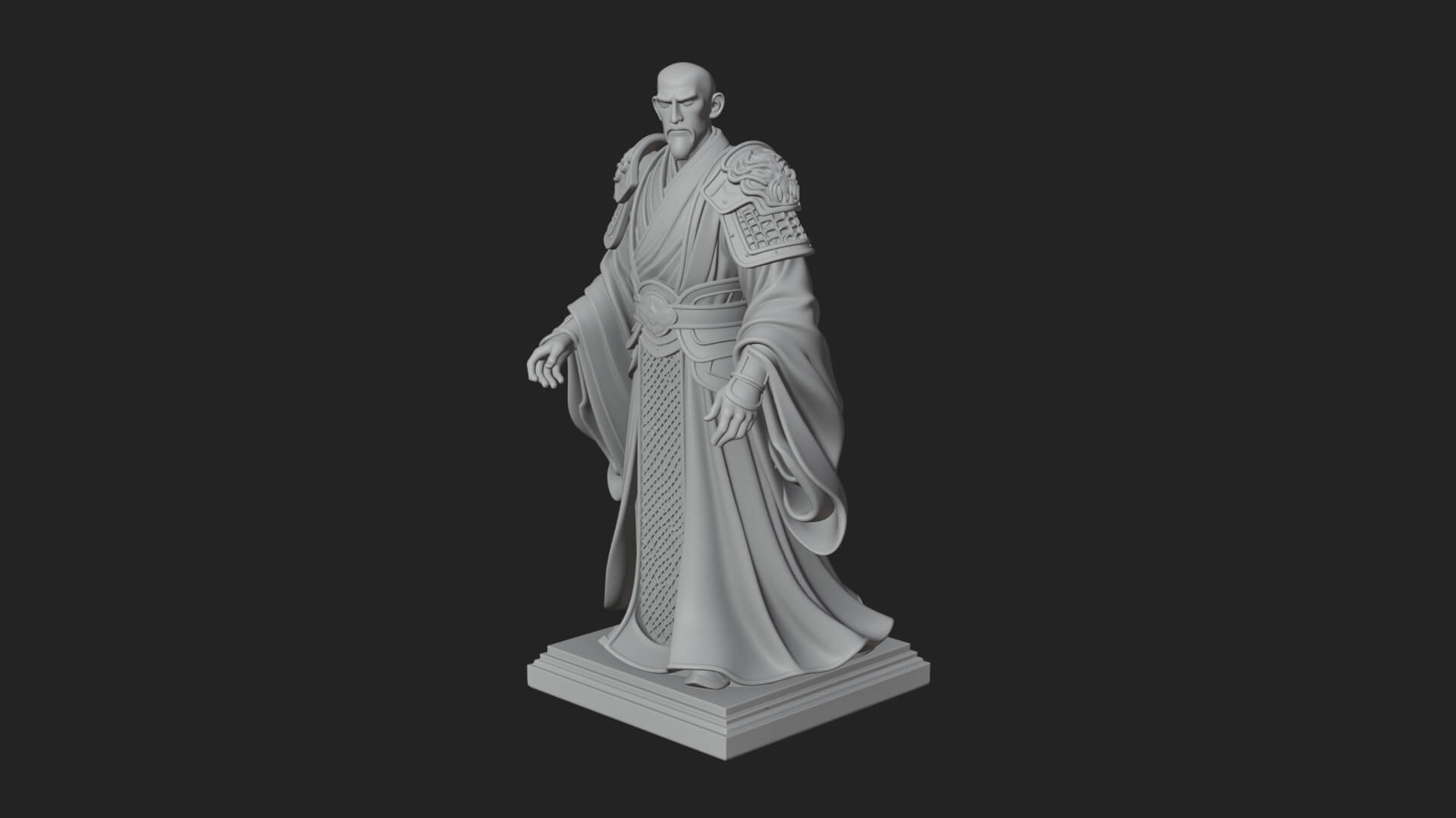 Robed Master Standing Statue Design 5 3D Print Model 3D Model