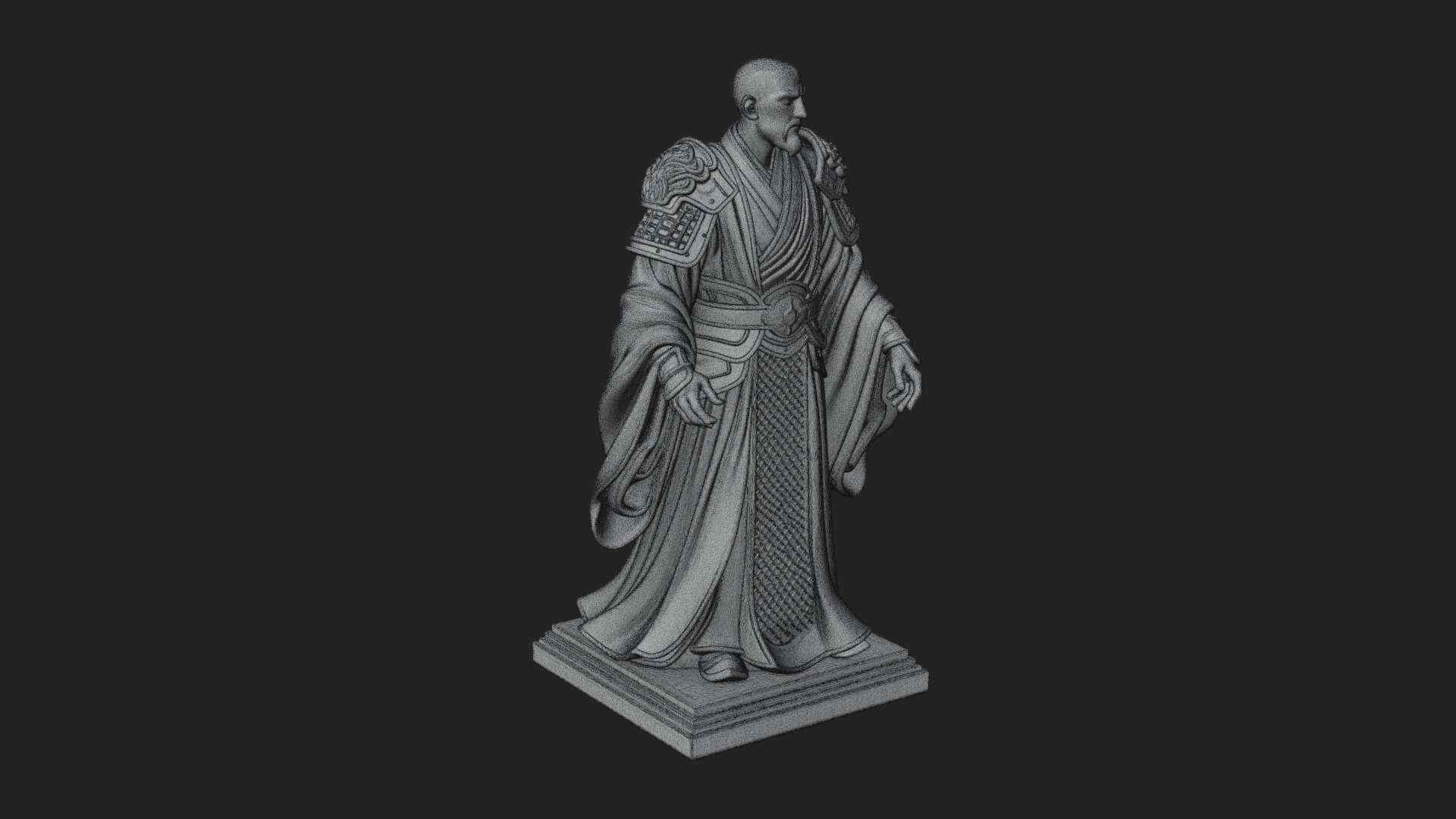 Robed Master Standing Statue Design 5 3D Print Model 3D Model