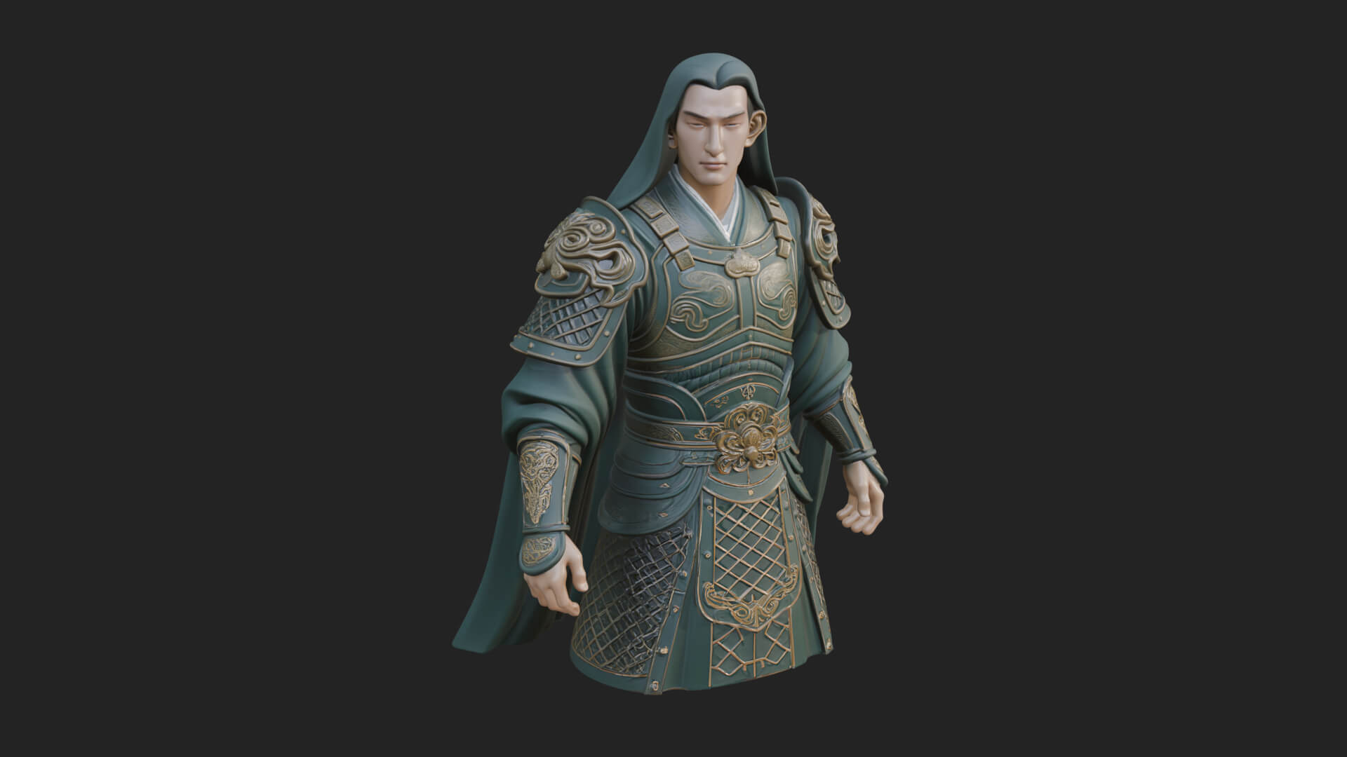 Robed Master Standing Statue Design 6 3D Print Model 3D Model