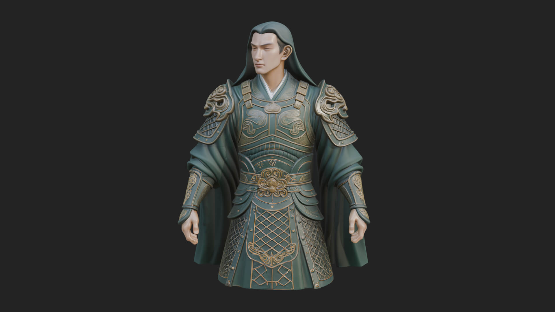 Robed Master Standing Statue Design 6 3D Print Model 3D Model