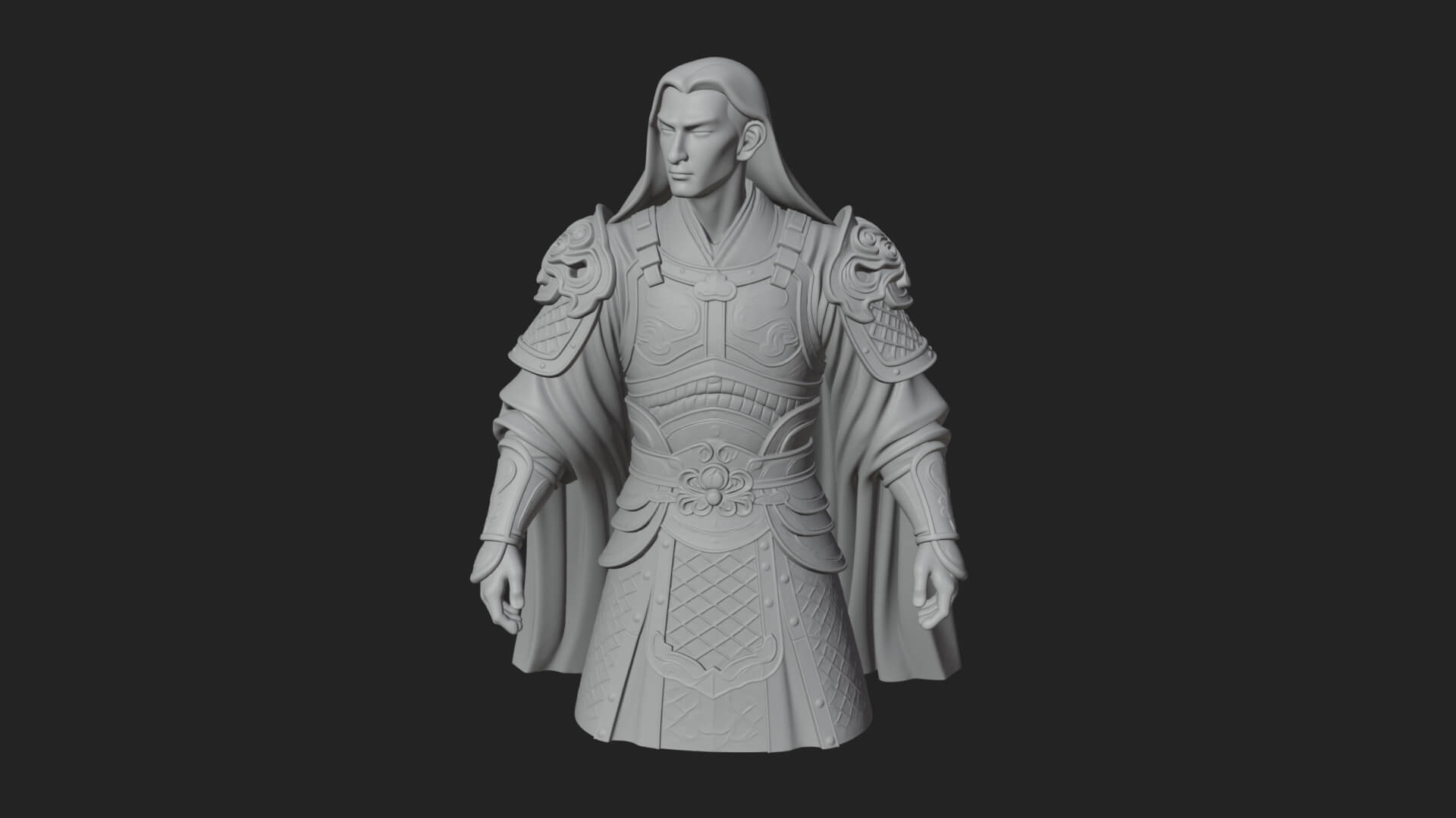 Robed Master Standing Statue Design 6 3D Print Model 3D Model