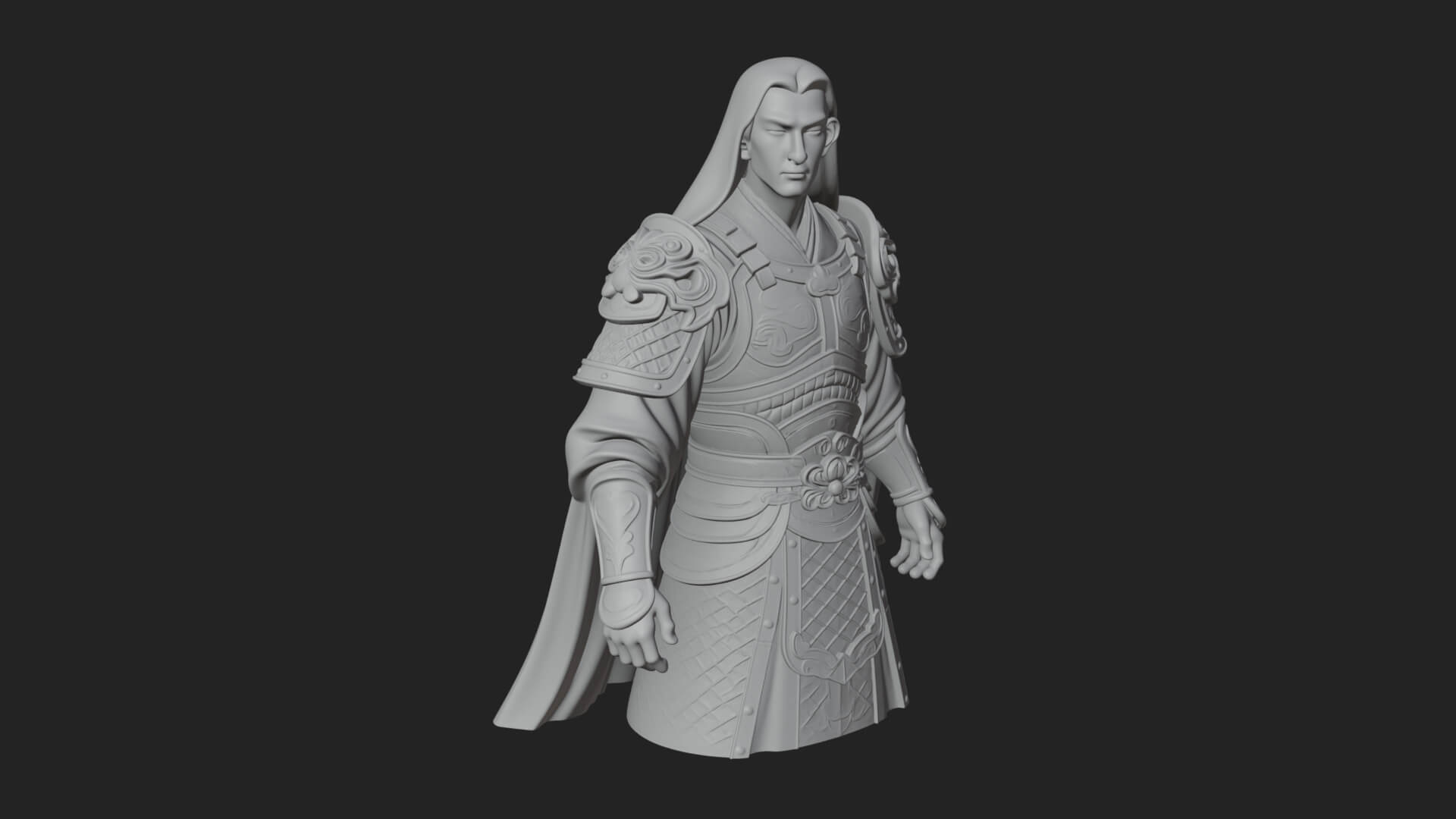 Robed Master Standing Statue Design 6 3D Print Model 3D Model