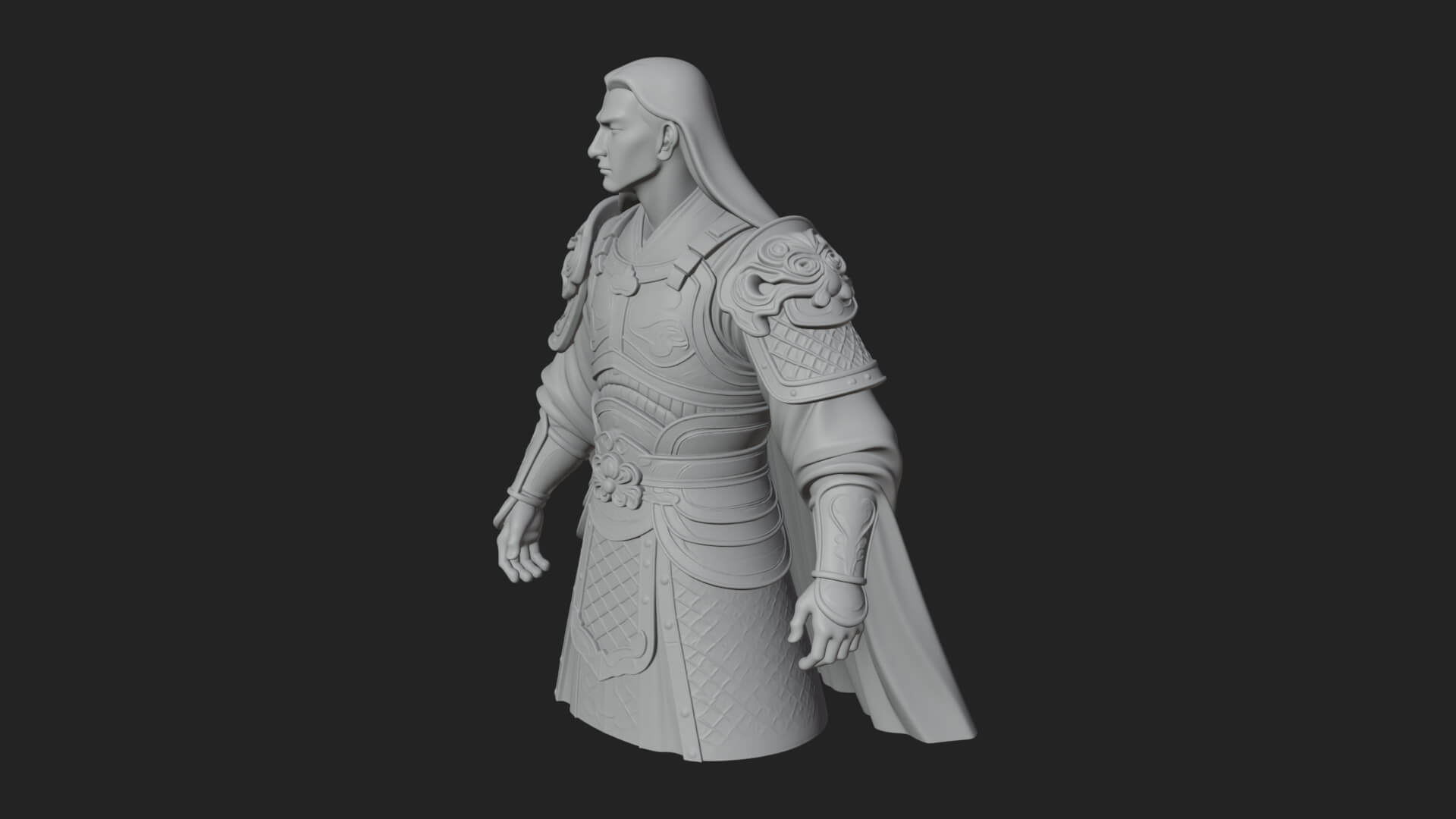 Robed Master Standing Statue Design 6 3D Print Model 3D Model