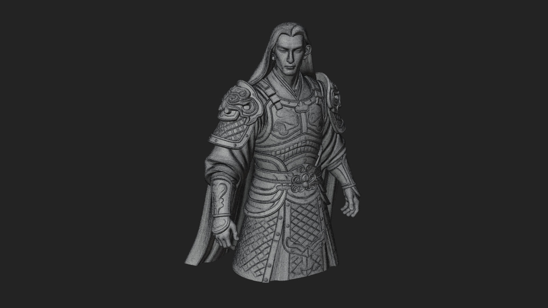 Robed Master Standing Statue Design 6 3D Print Model 3D Model