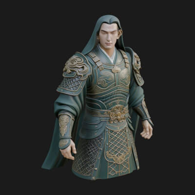 Robed Master Standing Statue Design 6 3D Print Model