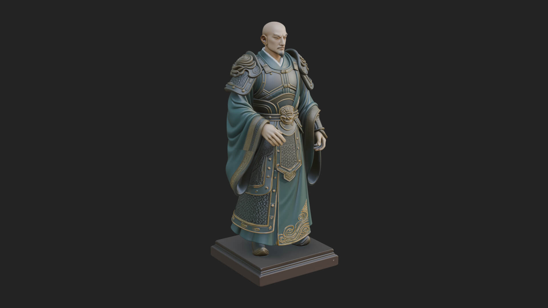 Robed Master Standing Statue Design 7 3D Print Model 3D Model