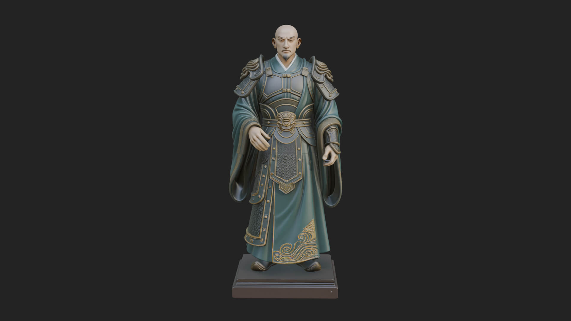 Robed Master Standing Statue Design 7 3D Print Model 3D Model