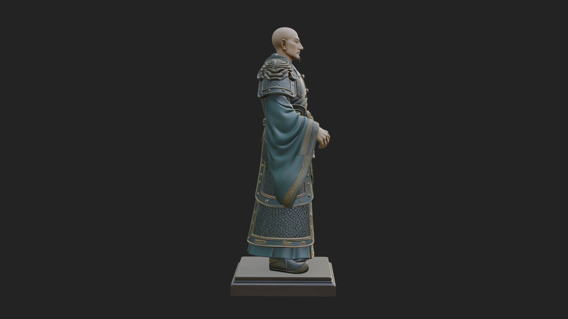 Robed Master Standing Statue Design 7 3D Print Model 3D Model
