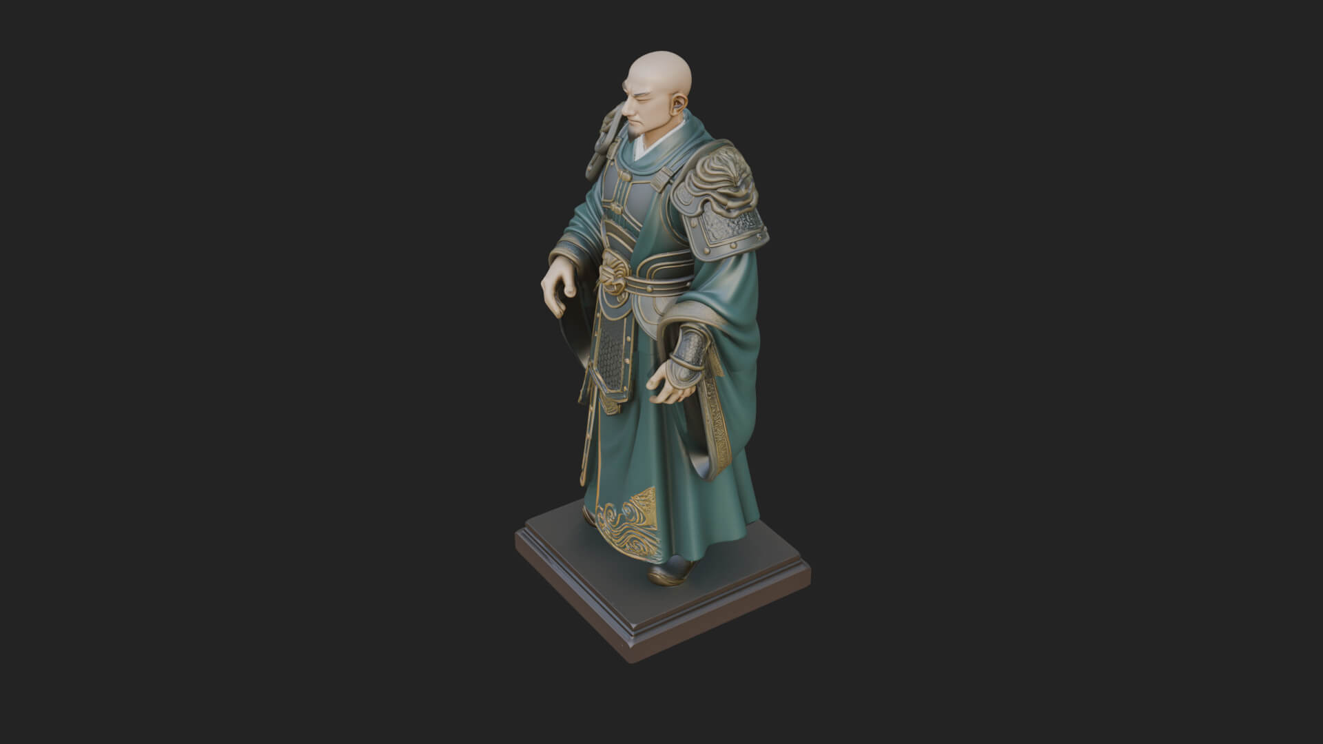 Robed Master Standing Statue Design 7 3D Print Model 3D Model