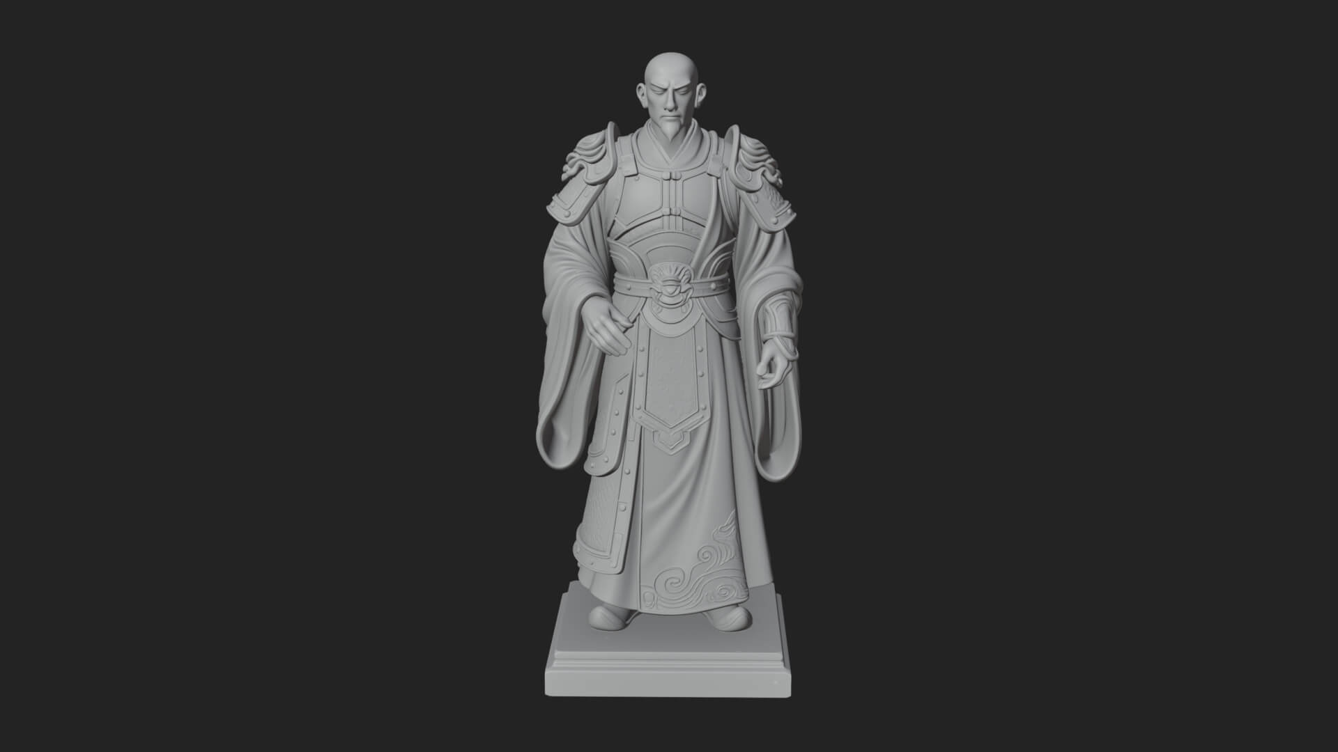 Robed Master Standing Statue Design 7 3D Print Model 3D Model