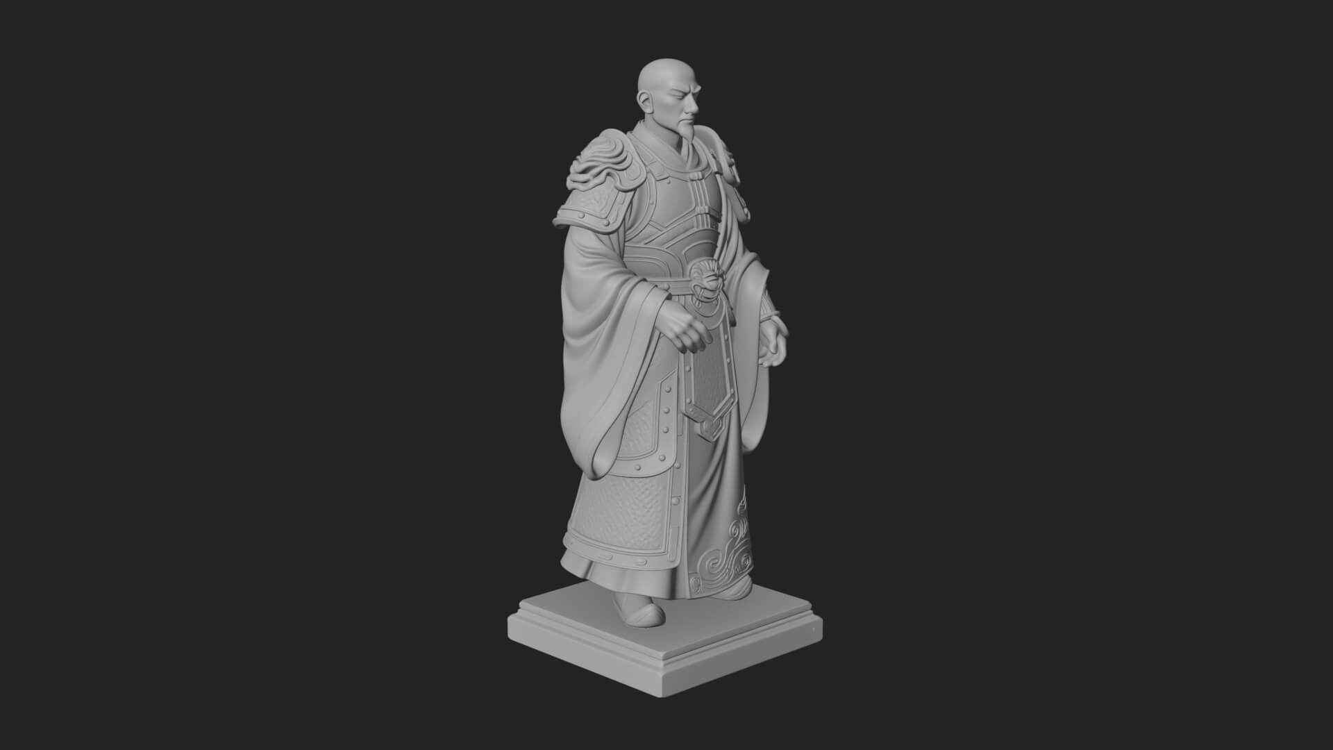 Robed Master Standing Statue Design 7 3D Print Model 3D Model