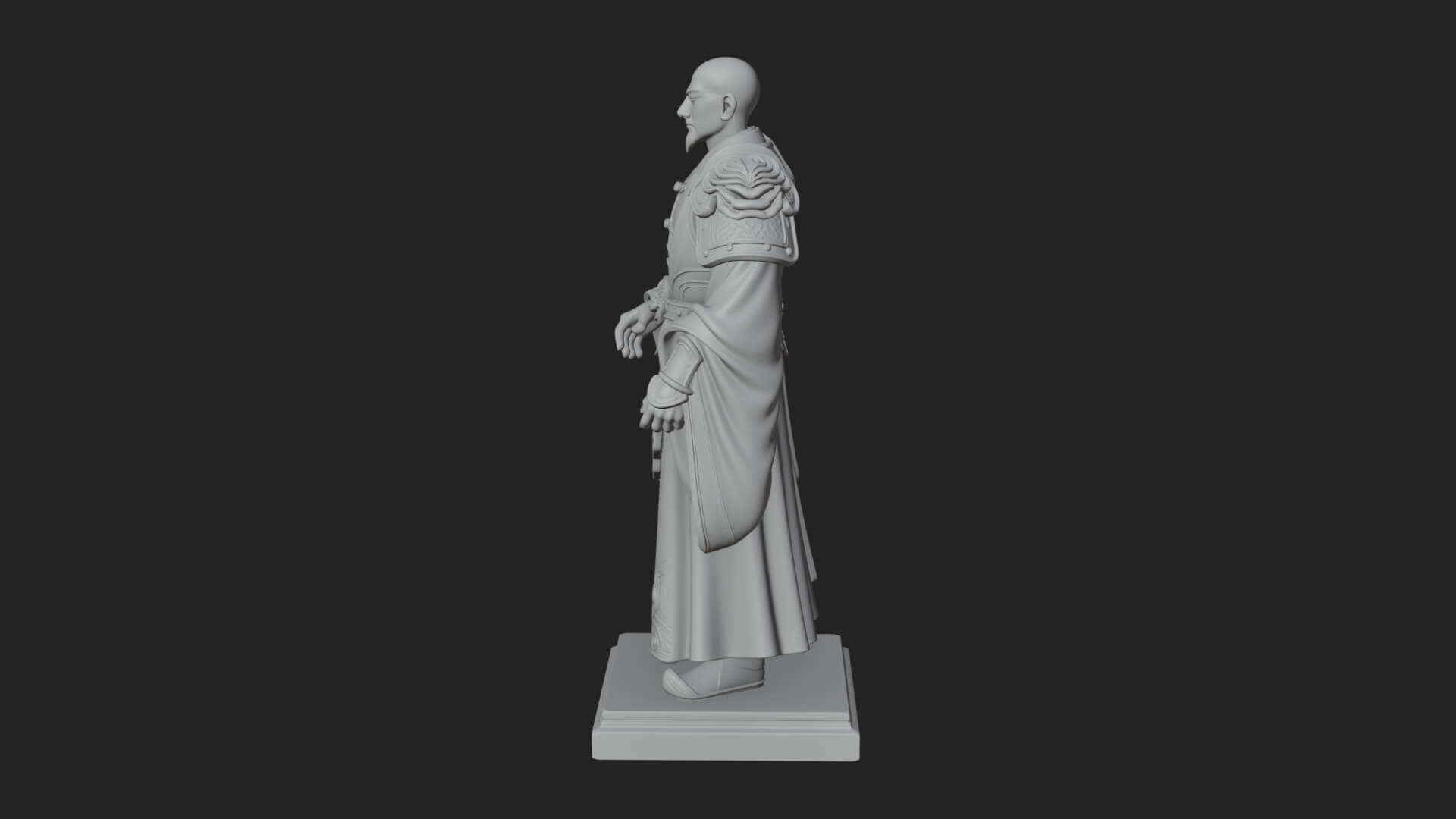 Robed Master Standing Statue Design 7 3D Print Model 3D Model