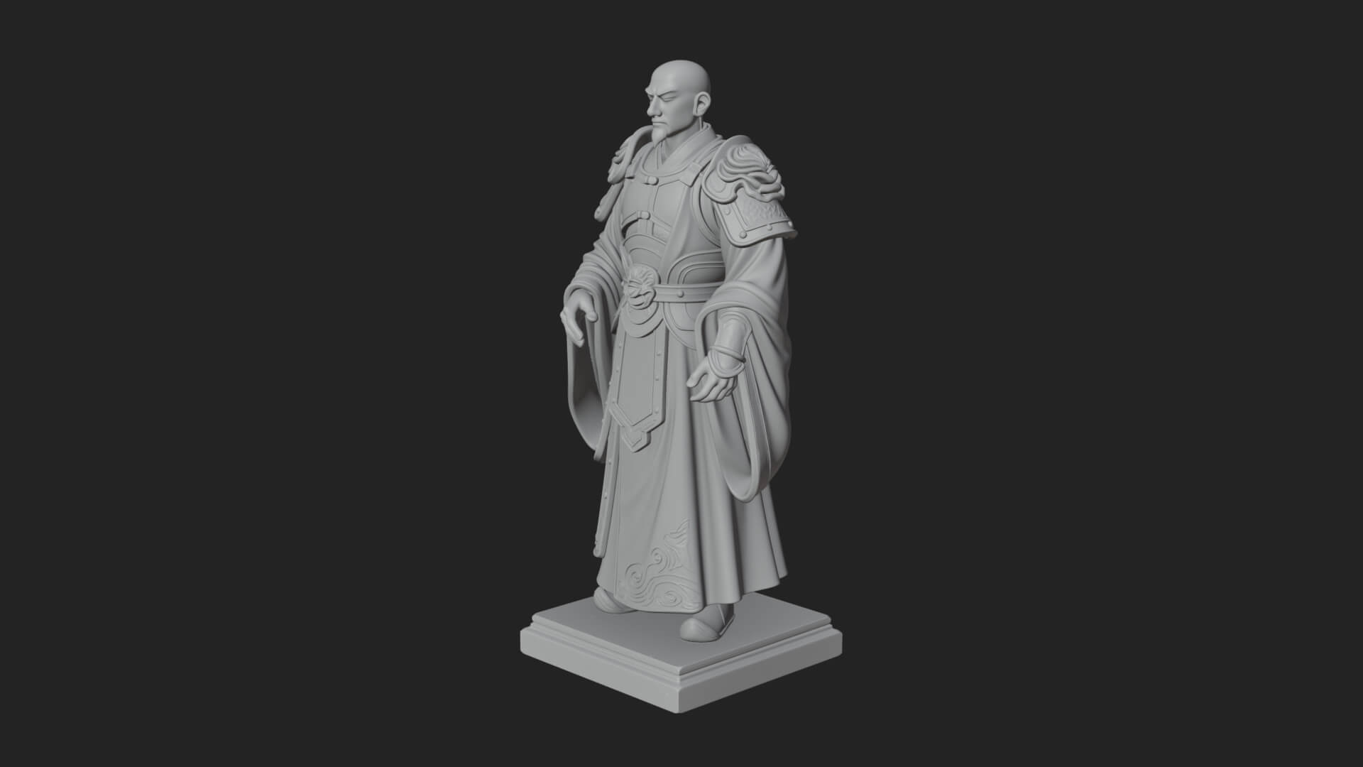 Robed Master Standing Statue Design 7 3D Print Model 3D Model