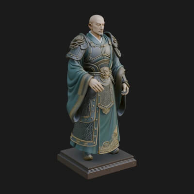 Robed Master Standing Statue Design 7 3D Print Model