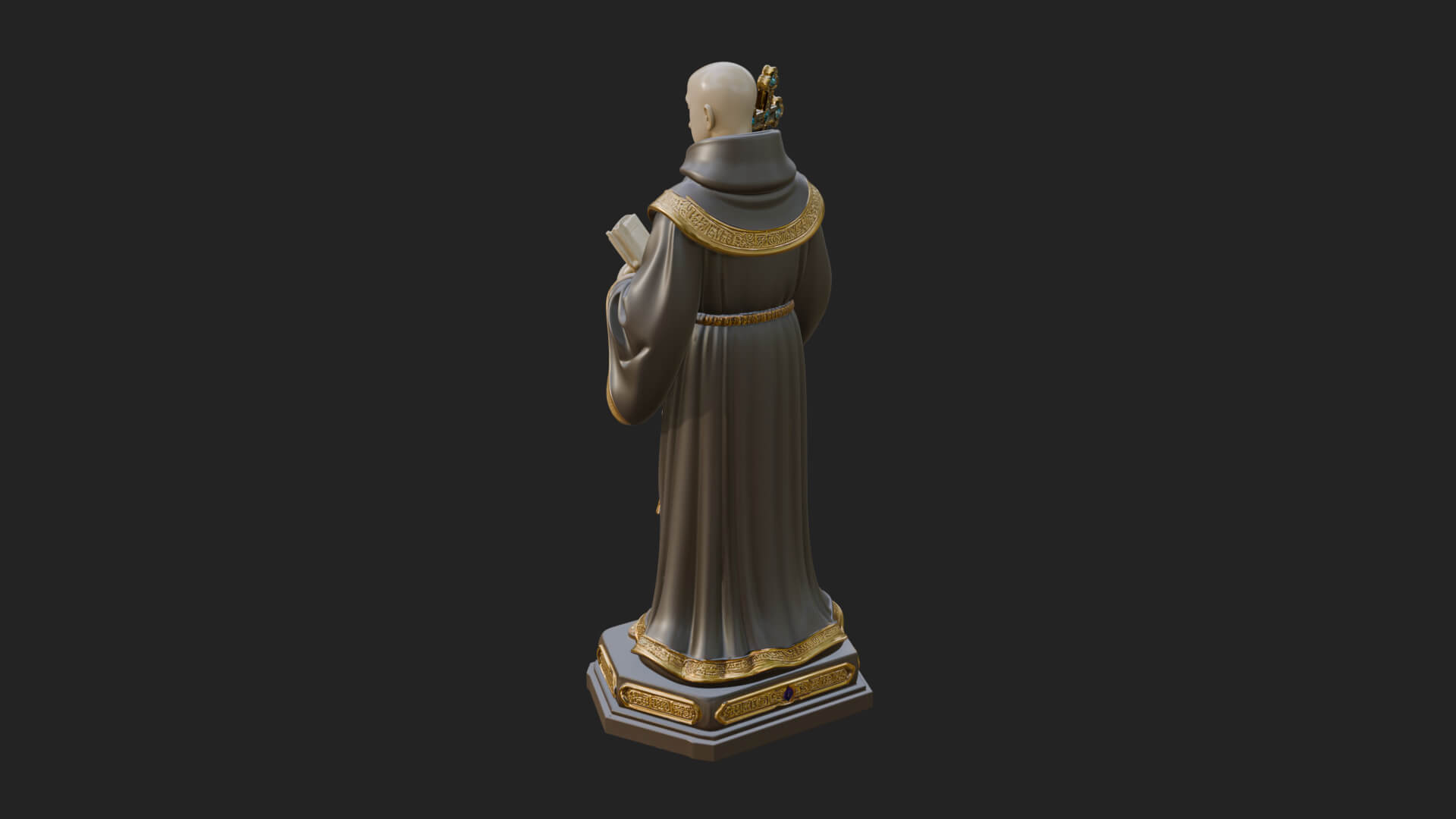 Robed Monk Saint Statue Design 1 3D Print Model 3D Model
