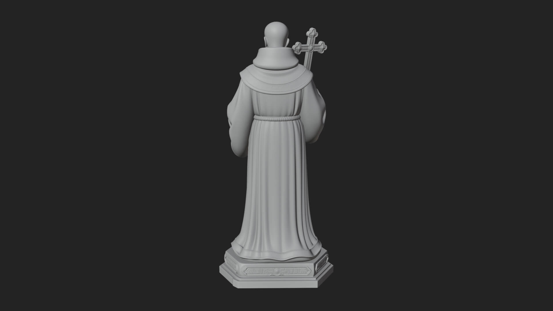 Robed Monk Saint Statue Design 1 3D Print Model 3D Model