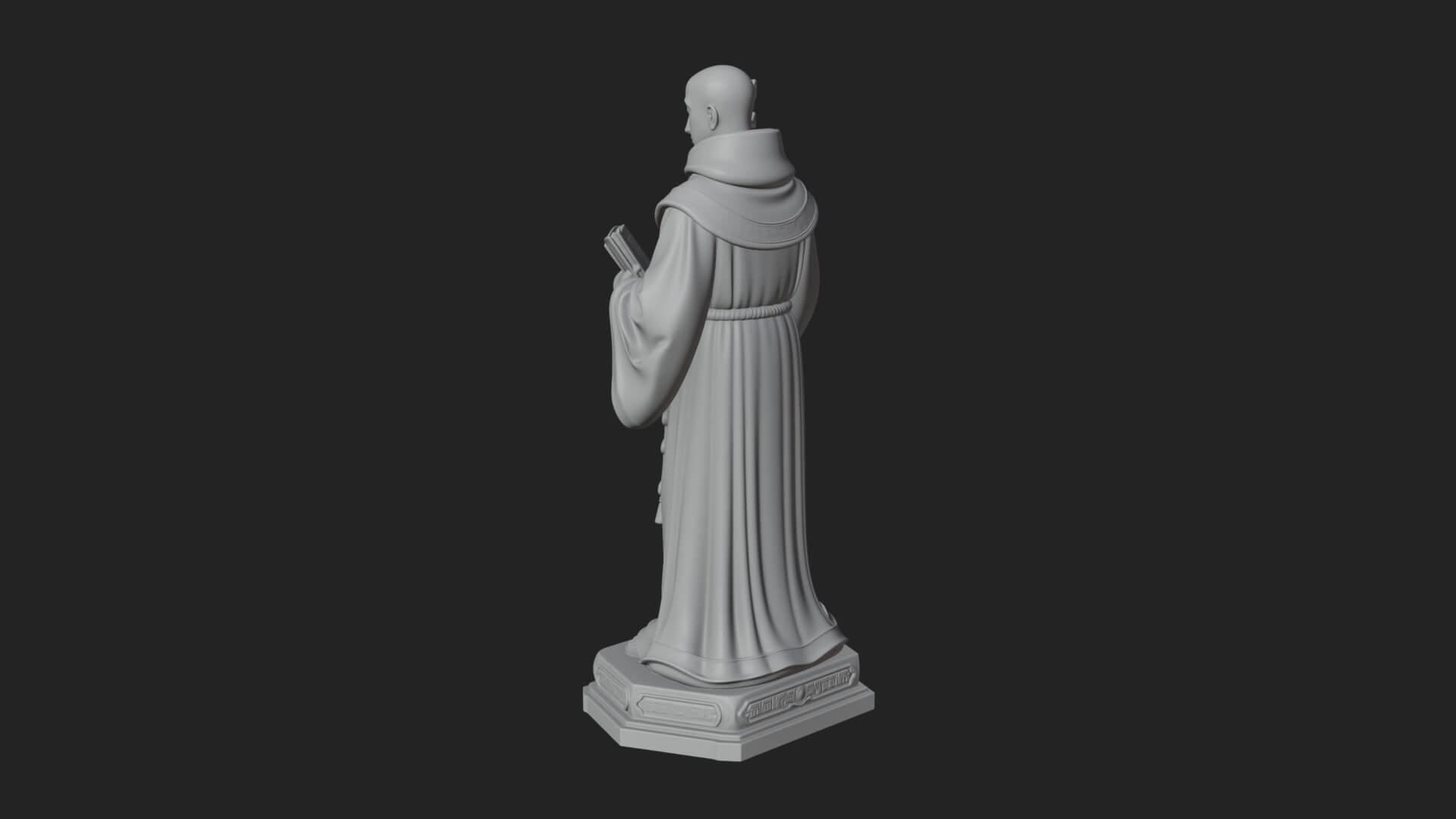 Robed Monk Saint Statue Design 1 3D Print Model 3D Model