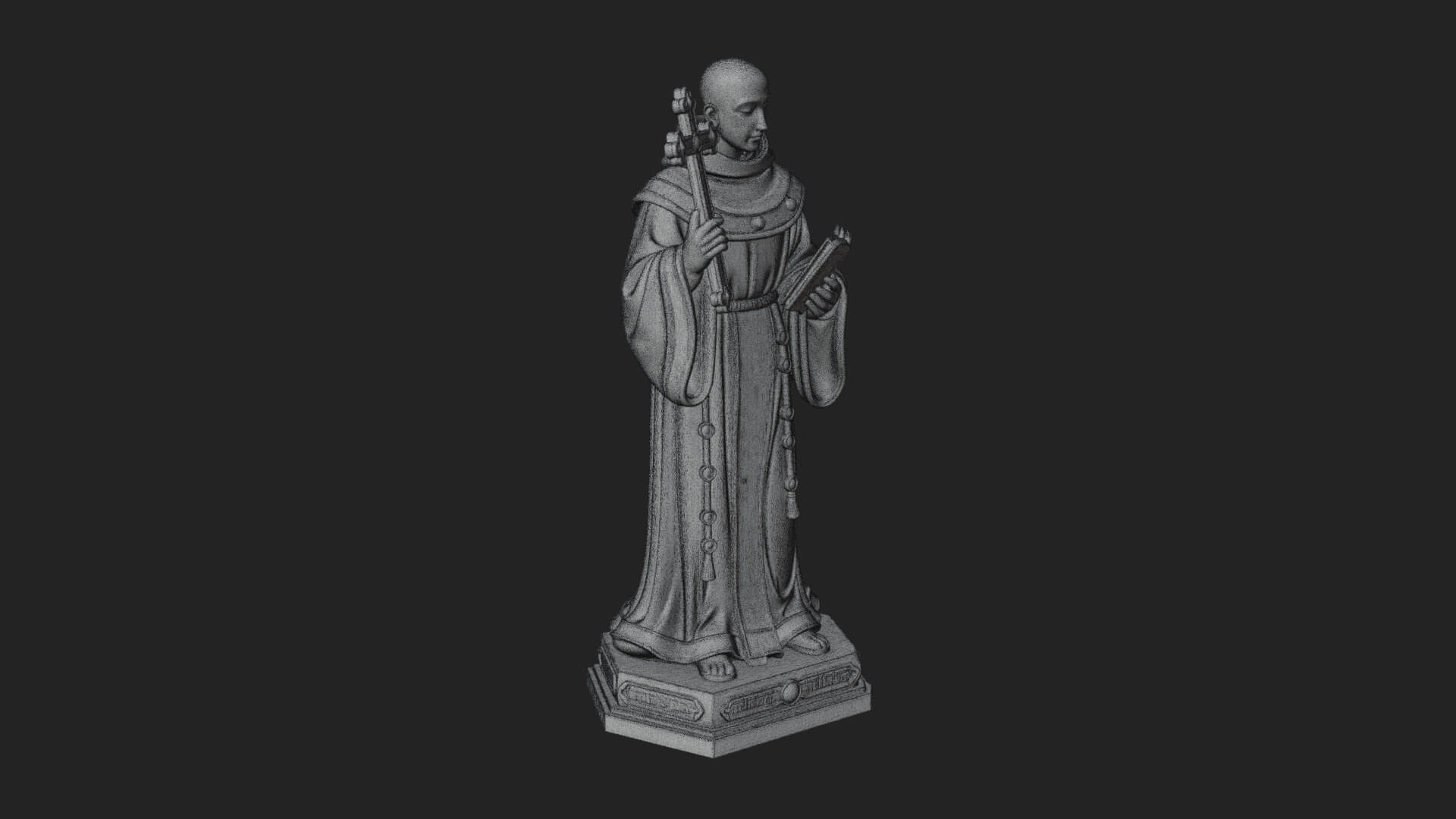 Robed Monk Saint Statue Design 1 3D Print Model 3D Model