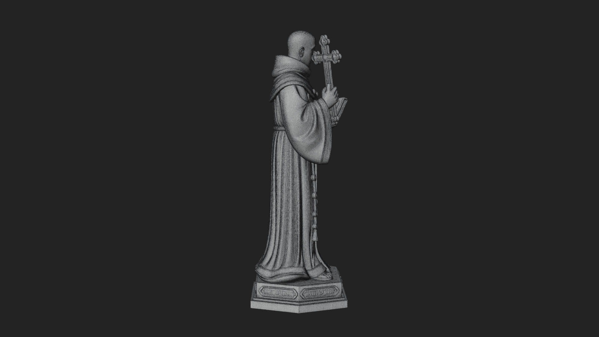 Robed Monk Saint Statue Design 1 3D Print Model 3D Model