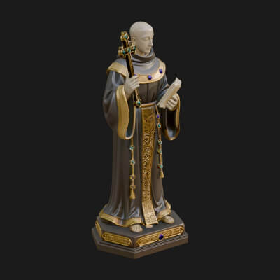 Robed Monk Saint Statue Design 1 3D Print Model