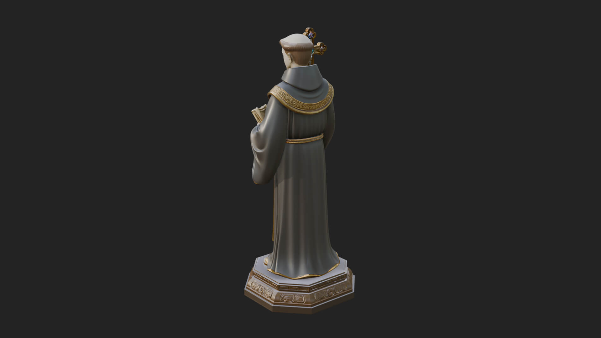Robed Monk Saint Statue Design 2 3D Print Model 3D Model