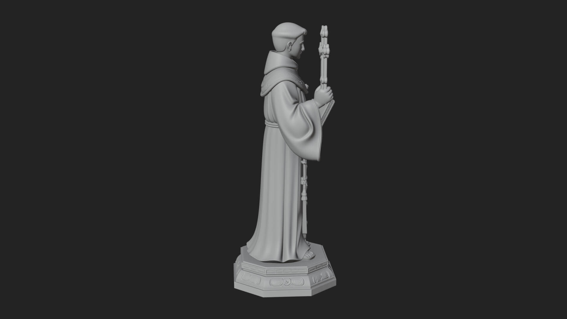 Robed Monk Saint Statue Design 2 3D Print Model 3D Model