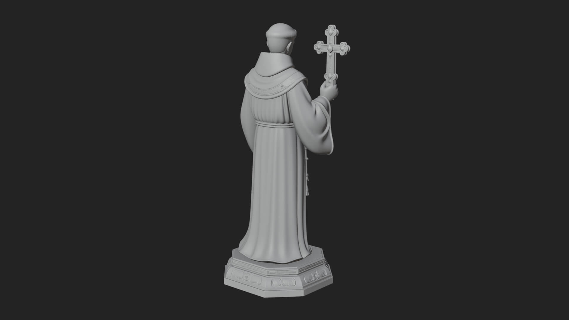 Robed Monk Saint Statue Design 2 3D Print Model 3D Model