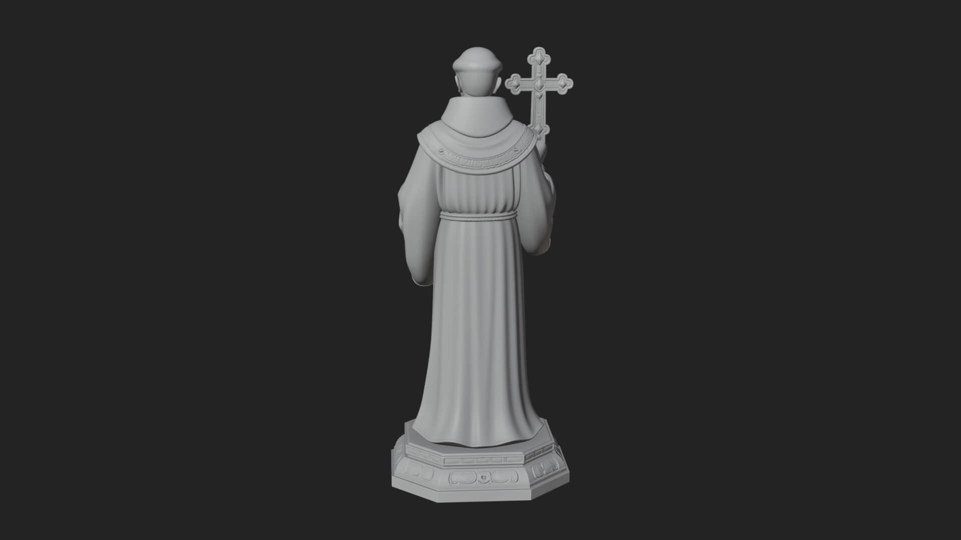 Robed Monk Saint Statue Design 2 3D Print Model 3D Model