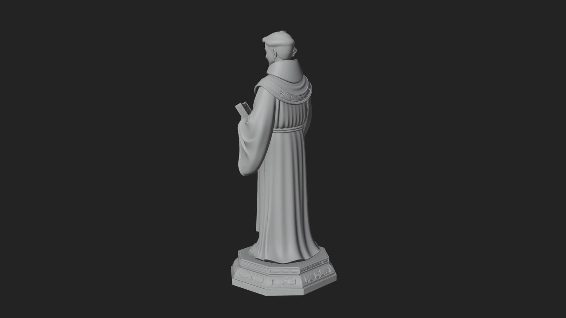 Robed Monk Saint Statue Design 2 3D Print Model 3D Model