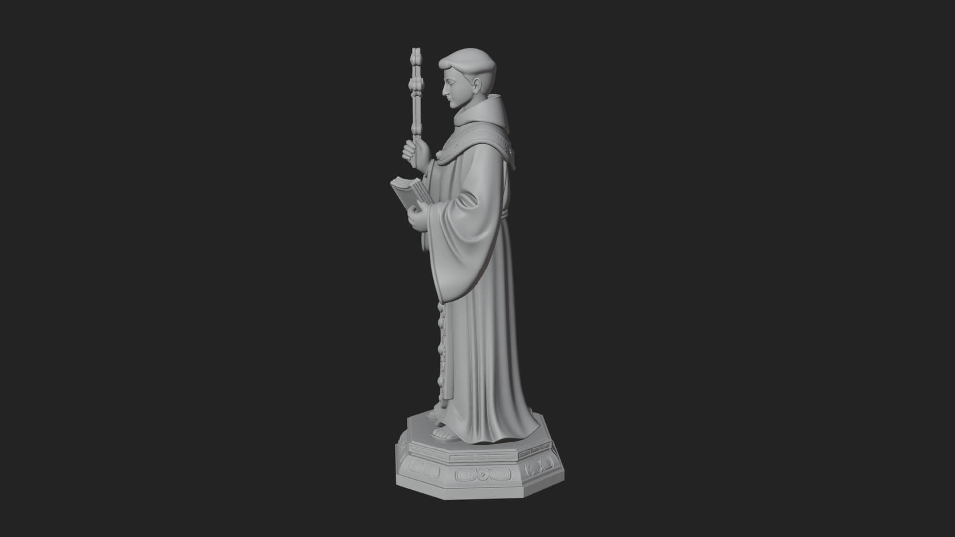 Robed Monk Saint Statue Design 2 3D Print Model 3D Model