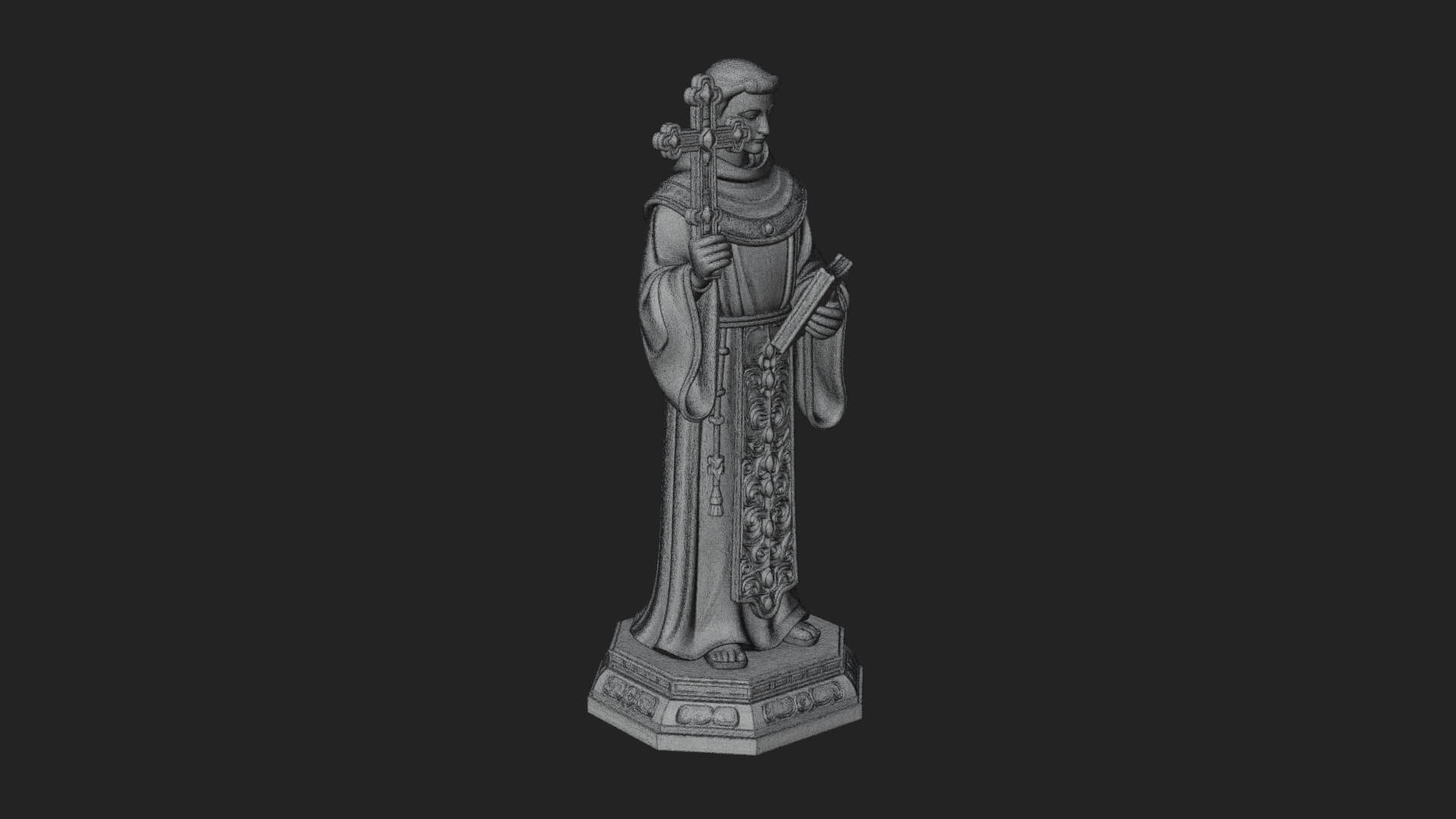 Robed Monk Saint Statue Design 2 3D Print Model 3D Model