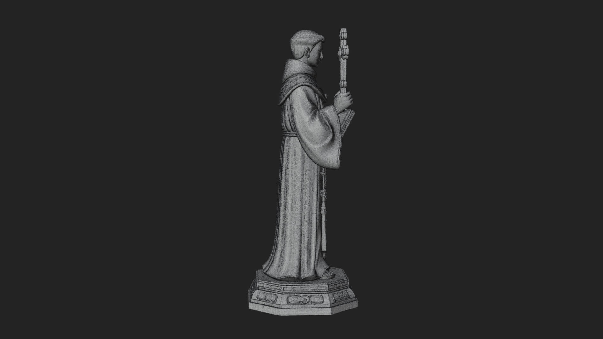 Robed Monk Saint Statue Design 2 3D Print Model 3D Model