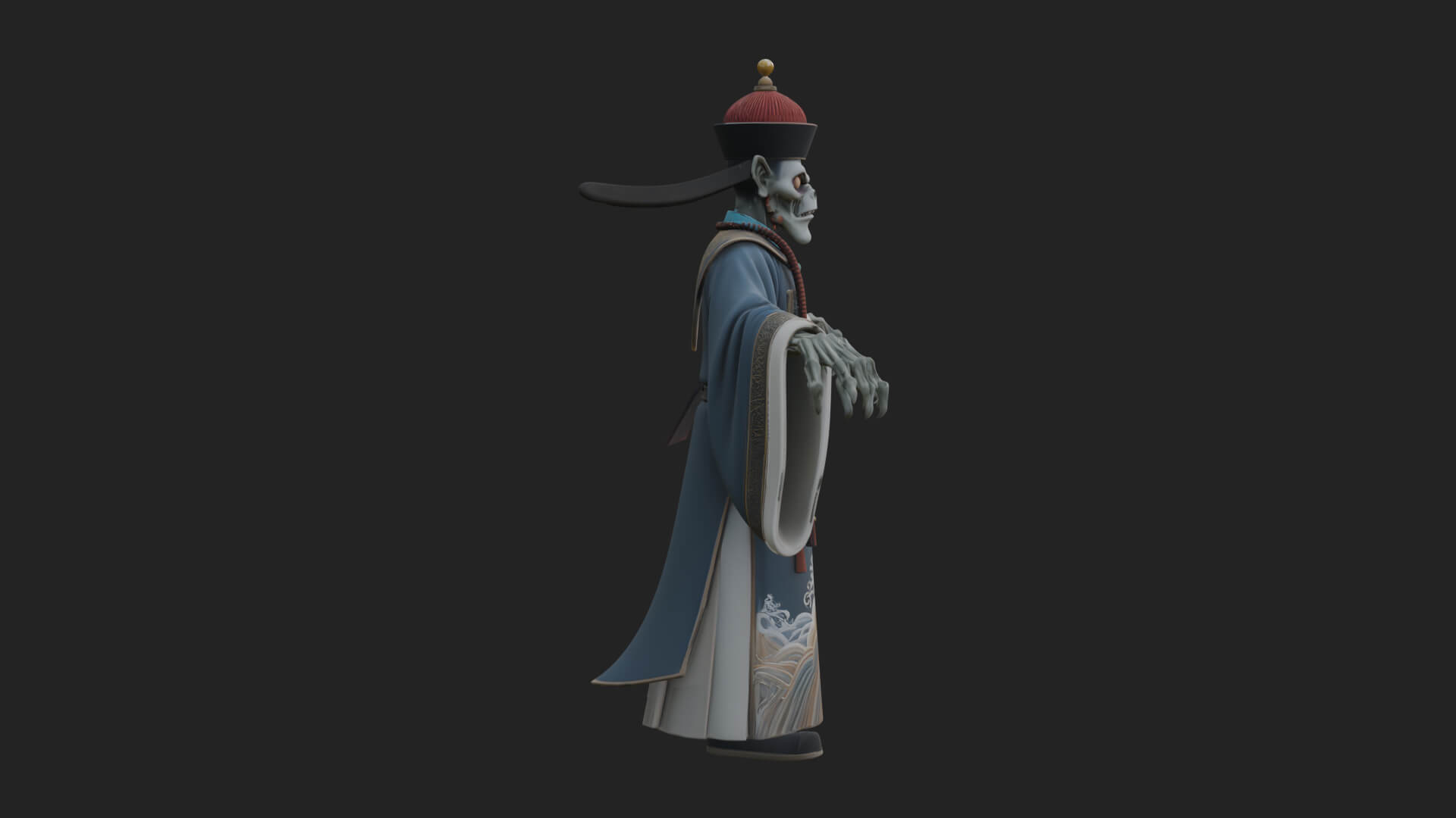 Robed Oriental Revenant Statue Design 1 3D Print Model 3D Model