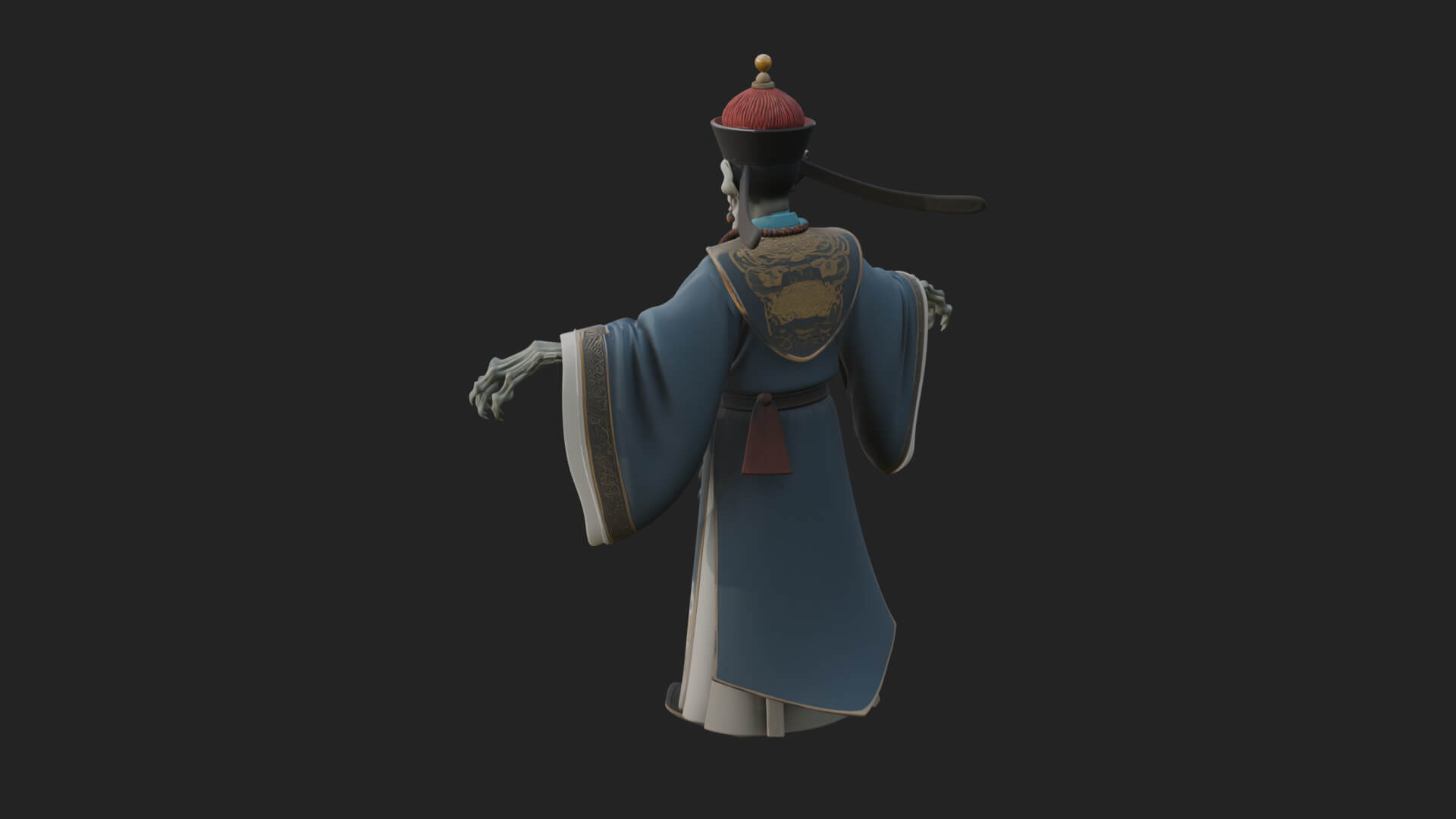 Robed Oriental Revenant Statue Design 1 3D Print Model 3D Model