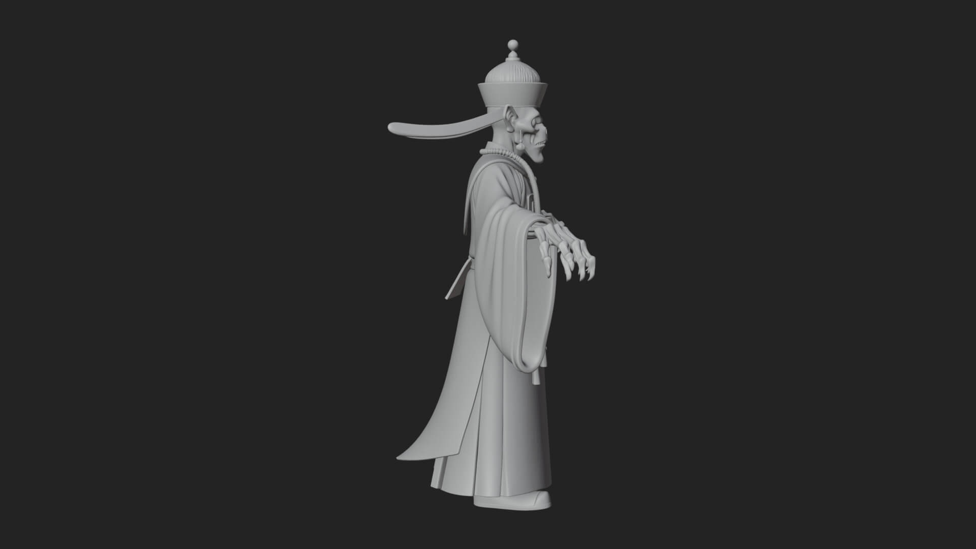 Robed Oriental Revenant Statue Design 1 3D Print Model 3D Model