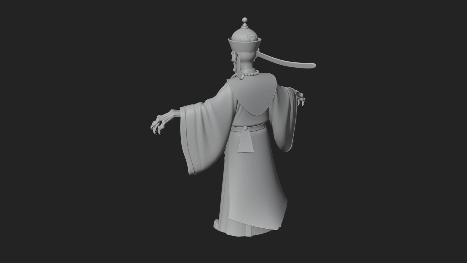 Robed Oriental Revenant Statue Design 1 3D Print Model 3D Model